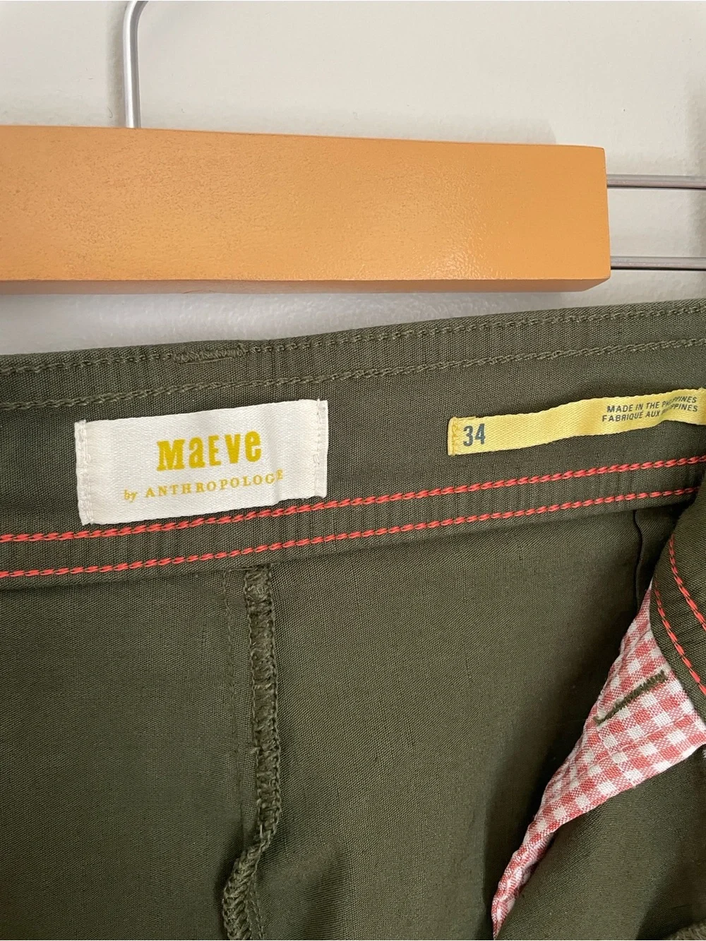 Maeve Anthropologie Ettie High-Rise Crop Wide-Leg Pants Green Size 34 Linen Boho - Picture 4 of 11